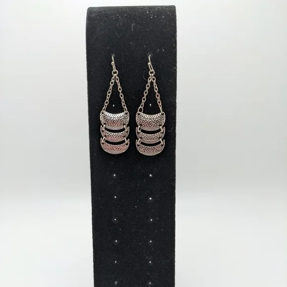 Silver Bali Chandelier Earrings - Picture 3 of 5